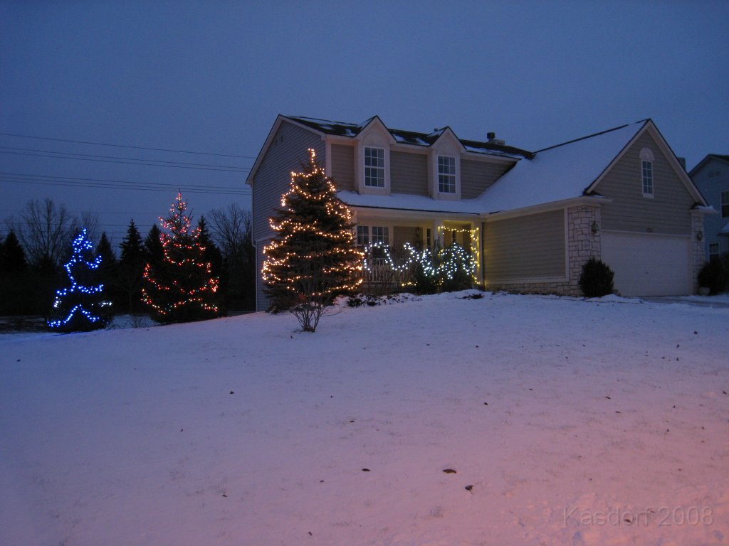 Christmas Lights Hines Drive 2008 243.jpg - The 2008 stringing of the outdoor Christmas lights MUST occur on the worst day between Thanksgiving and Christmas Eve each year. 2008 was no exception!